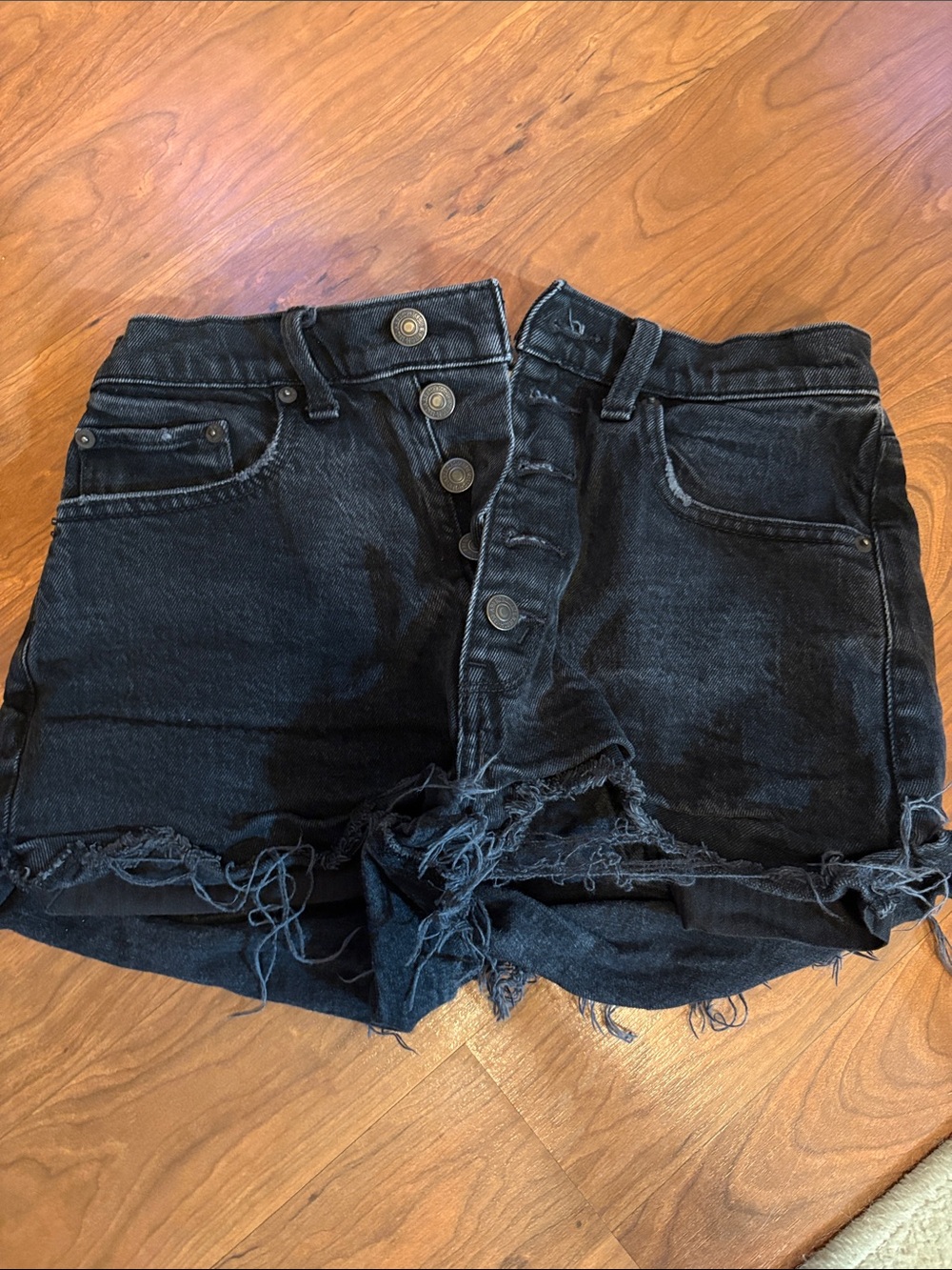 Mom Short High Rise Black Distressed Denim Shorts